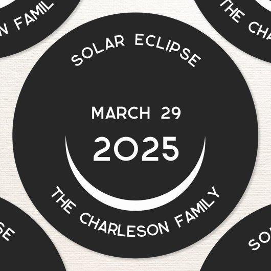 太陽のEclipse 2025 パーソナライズされた ラウンドシール