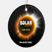 太陽のEclipse 3/29/2025カスタム文字 セラミックオーナメント (左)