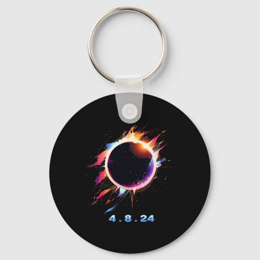 太陽のEclipse 4.8.24トータリティイベント2024お土産 キーホルダー (正面)