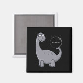 太陽のEclipse Dino 04.08.2024おもしろい幼児ボーイズGir マグネット (正面/裏面)