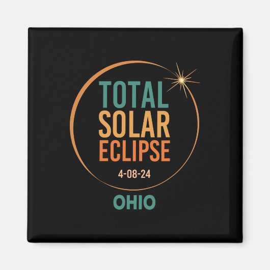 太陽のEclipse Ohio 2024年4月8日トータル全能 マグネット (正面)