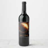 太陽のeclipse realistic sun editable文字 ワインラベル (正面)