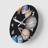 太陽のSystem Montage JPL Planet Photos ラウンド壁時計 (傾斜)