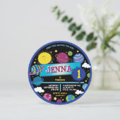 太陽のSYSTEM SUNベビーの最初の1歳の誕生日パーティー 招待状 (スタンド正面)