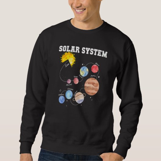 太陽のSystem Sun Planet Science Astronomy System Ma スウェットシャツ (正面)