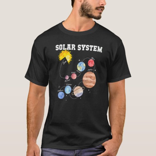 太陽のSystem Sun Planet Science Astronomy System Ma Tシャツ (正面)