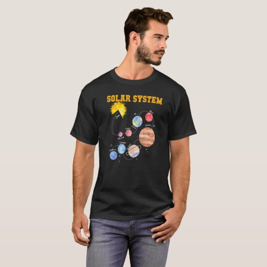 太陽のSystem Sun Planet Science Astronomy System Ma Tシャツ (正面フル)
