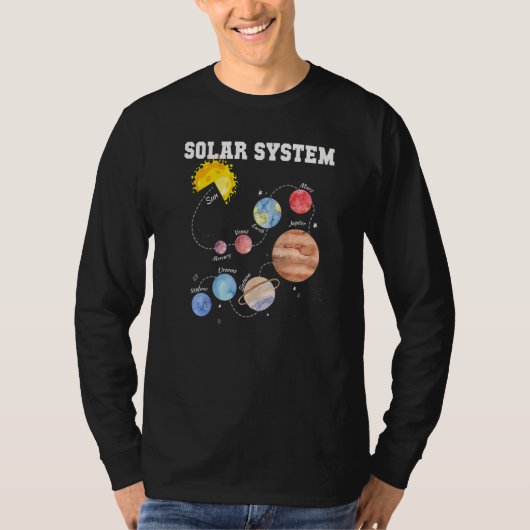 太陽のSystem Sun Planet Science Astronomy System Ma Tシャツ (正面)
