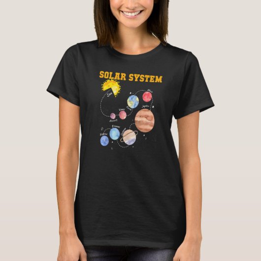 太陽のSystem Sun Planet Science Astronomy System Ma Tシャツ (正面)