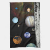 太陽のSystem Voyager Imagesモンタージュ宇宙写真 キッチンタオル (縦)