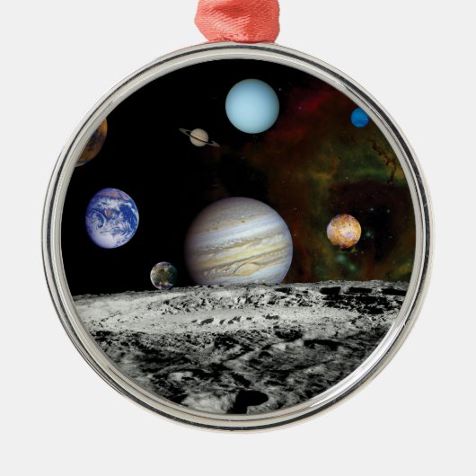 太陽のSystem Voyager Imagesモンタージュ宇宙写真 メタルオーナメント (正面)