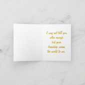 太陽は友情のグリーティングカードに決して沈まない カード (内部)