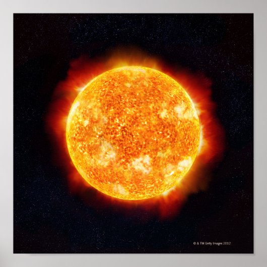 太陽は星に太陽の対してフレアを示す ポスター (正面)