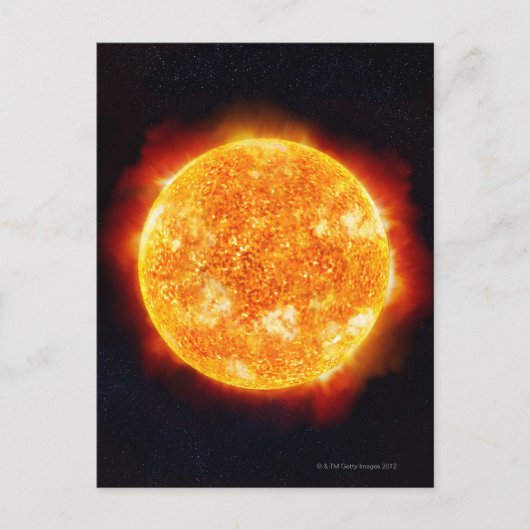 太陽は星に太陽の対してフレアを示す ポストカード (正面)