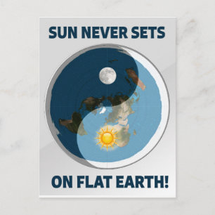 太陽は決して平らな地球に沈まない！ ポストカード