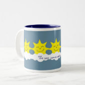 太陽は節酒のマグに出て来ます ツートーンマグカップ (正面左)