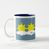 太陽は節酒のマグに出て来ます ツートーンマグカップ (左)