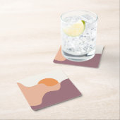 太陽は紫の丘の後ろに下る スクエアペーパーコースター (インサイチュ)