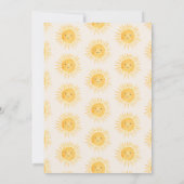 太陽をテーマにした双子の赤ちゃんシャワー 招待状 (裏面)