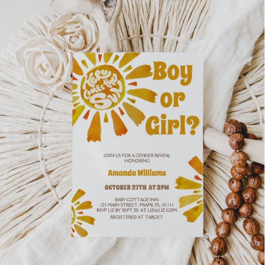 太陽をテーマにした来太陽の性別 招待状