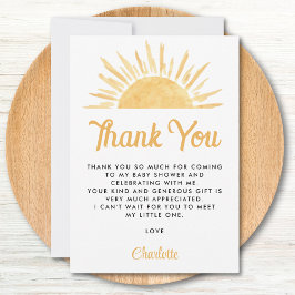 太陽をテーマにした赤ちゃんシャワーありがとう サンキューカード