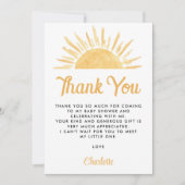 太陽をテーマにした赤ちゃんシャワーありがとう サンキューカード (正面)