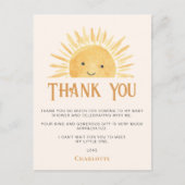 太陽をテーマにした赤ちゃんシャワーありがとう ポストカード (正面)