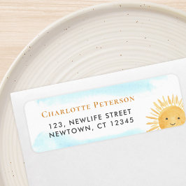 太陽をテーマにした赤ちゃんシャワー差出人住所 ラベル