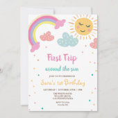 太陽を一周おめでとう！1歳の誕生日パーティー 招待状 (正面)