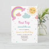 太陽を一周おめでとう！1歳の誕生日パーティー 招待状 (スタンド正面)