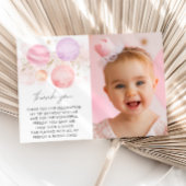 太陽を一周したよ！女の子の1歳誕生日写真 サンキューカード