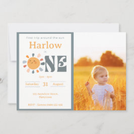 太陽を一周した記念日の写真 ニュートラル 招待状