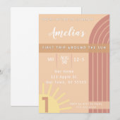 太陽を一周する初めての旅のお誘い 招待状 (正面/裏面)