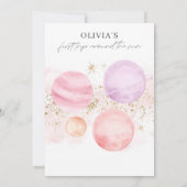 太陽を一周する初めての旅の女の子の誕生日招待状 招待状 (裏面)