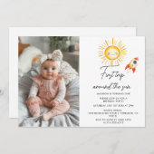 太陽を一周する初めての旅 オーダーメイド写真 招待状 (正面/裏面)