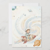 太陽を一周する初めての旅 宇宙飛行士の1歳の誕生日 招待状 (裏面)