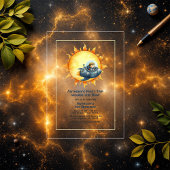 太陽を一周する初めての旅　１歳の誕生日パーティー アクリル招待状