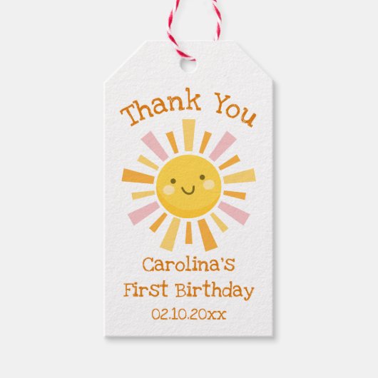 太陽を一周する初めての誕生日おめでとう ギフトタグ (正面)