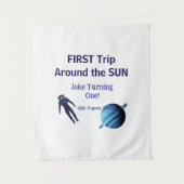 太陽を一周する惑星の宇宙飛行士の誕生日 タペストリー (正面)