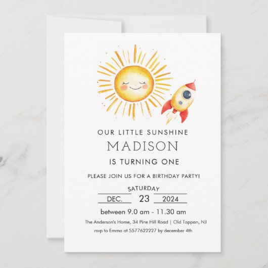 太陽を一周する最初の旅 招待状 (正面)