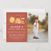 太陽を一周する ファーストトリップ | 1歳の誕生日パーティー 招待状 (正面)