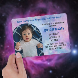 太陽を一周する フォト 誕生日 ご招待 招待状