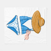 太陽を吸い上げる – 青い水着2 フリースブランケット (正面(横))