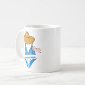 太陽を吸収する – 青い水着2 コーヒーマグカップ (正面左)