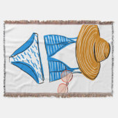 太陽を吸収する – 青い水着 スローブランケット (正面)