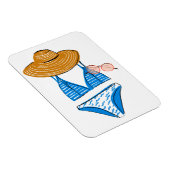 太陽を吸収する – 青い水着 マグネット (右側)