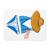 太陽を吸収する – 青い水着 マグネット (横)