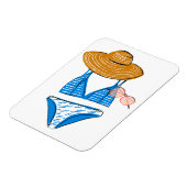 太陽を吸収する – 青い水着 マグネット (左側)