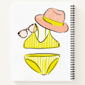 太陽を吸収 – 黄色の水着 ノートブック (裏面)