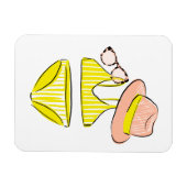 太陽を吸収 – 黄色の水着 マグネット (横)